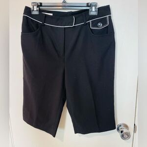 Monterey Club women's black white Bermuda golf shorts dressy sz 10